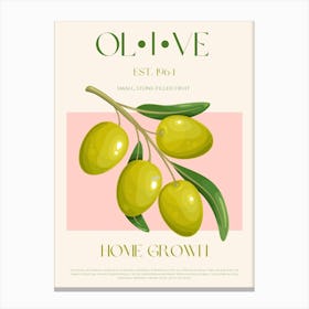 Olive Branch Mid Century Canvas Print