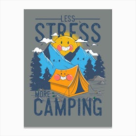 Less Stress More Camping 2 Canvas Print