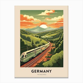 The Westweg Germany 2 Vintage Hiking Travel Poster Canvas Print