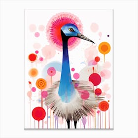 Bird Painting Collage Ostrich 2 Canvas Print