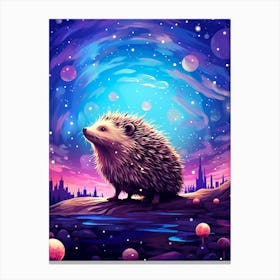 Hedgehog In The Night Sky 1 Canvas Print