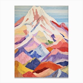 Mount Foraker United States 2 Colourful Mountain Illustration Canvas Print