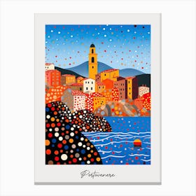 Poster Of Portovenere, Italy, Illustration In The Style Of Pop Art 4 Canvas Print