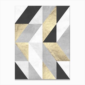 Gray and gold geometry 4 Canvas Print