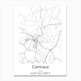 Carmaux,France Minimalist Map Canvas Print