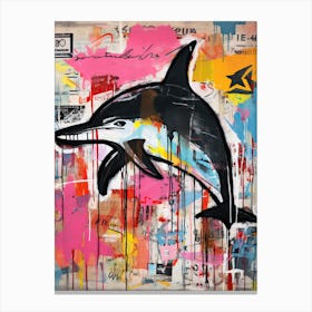 Dolphin, Neo-expressionism Canvas Print