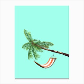 Palm Tree With Hammock Canvas Print