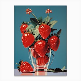 Vintage Strawberries Pop Art Photography Inspired 3 Canvas Print