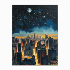 New York City At Night 3 Canvas Print