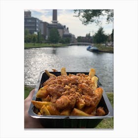 dutch Fries On The Canal Canvas Print