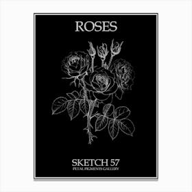 Roses Sketch 57 Poster Inverted Canvas Print