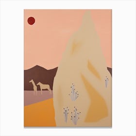 Sahara Desert   Africa, Contemporary Abstract Illustration 3 Canvas Print