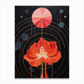 Amaryllis 3 Hilma Af Klint Inspired Flower Illustration Canvas Print