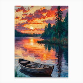 Sunset Boat Canvas Print