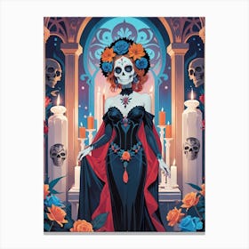 Floral Catrina Painting (24) Canvas Print