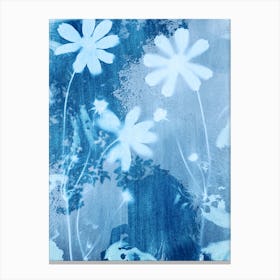 Blue Flower Art Canvas Print