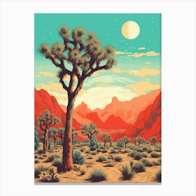  Retro Illustration Of A Joshua Tree By Desert Spring 2 Canvas Print