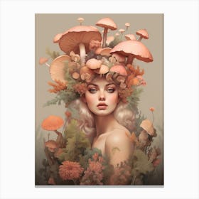 Mushroom Surreal Portrait 2 Canvas Print