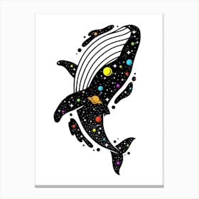 Multicolor Cosmic Whale Canvas Print