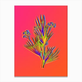 Neon Blue Stars Botanical in Hot Pink and Electric Blue n.0407 Canvas Print