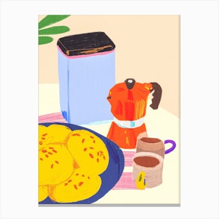 Coffee And Buns Canvas Print