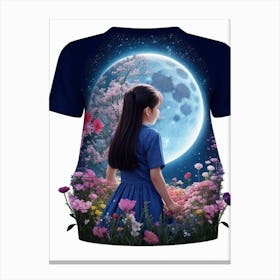 Absolute Reality V16 A Girl Standing In A Garden Where Flowers 0 Canvas Print