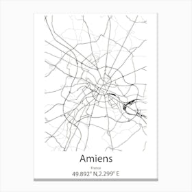 Amiens,France Minimalist Map Canvas Print