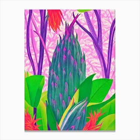 Dragonfruit 1 Risograph Retro Poster Fruit Canvas Print