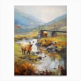 Highland Sheep In Glen Etive 3 Canvas Print