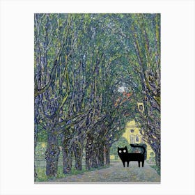 Cats In Famous Gardens Klimt Allee At Schloss Kammer Canvas Print