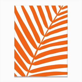 Palm Leaf Orange Canvas Print