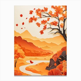 Beautiful Landscape Paper Craft Style 10 Canvas Print