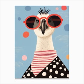 Little Ostrich Wearing Sunglasses Canvas Print