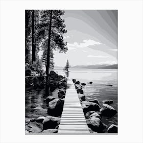 Lake Tahoe, Black And White Analogue Photograph 4 Canvas Print