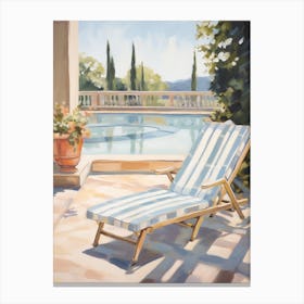 Sun Lounger By The Pool In Verona Italy Canvas Print