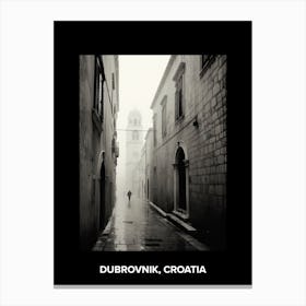 Poster Of Dubrovnik, Croatia, Mediterranean Black And White Photography Analogue 6 Canvas Print
