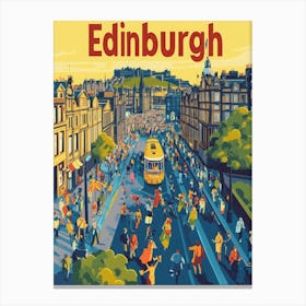 Aihrgdesign A 1970s Inspired Travel Poster For Edinburgh 2 Canvas Print