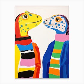 Colourful Kids Animal Art Iguana 2 Canvas Print