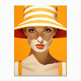 Portrait Of A Woman In A Hat 7 Canvas Print