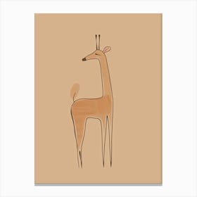 Giraffe - Boho, Line Art 11 Canvas Print