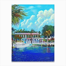 Cape Coral, City Us  Pointillism Canvas Print