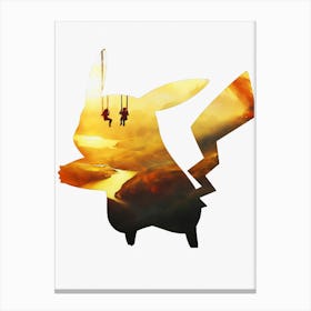 Anime Negative Space ― Frame Of Memories With You (Pikachu) Canvas Print