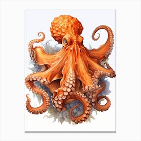 Day Octopus Flat Illustration 2 Canvas Print