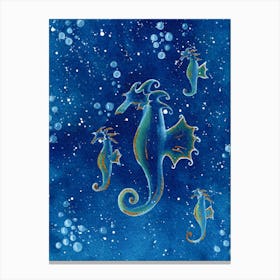 Seahorses Galaxy  Canvas Print
