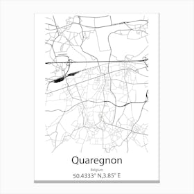 Quaregnon,Belgium Minimalist Map Canvas Print