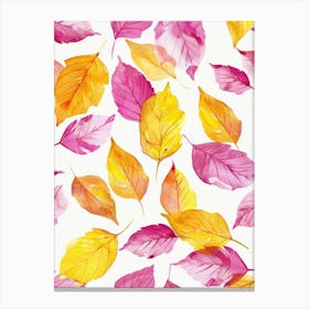 Watercolor Autumn Leaves 1 Canvas Print