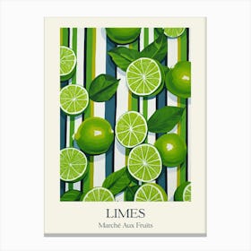 Marche Aux Fruits Limes Fruit Summer Illustration 4 Canvas Print