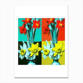 Daffodils Pop Art Andy Warhol Style 3 Canvas Print