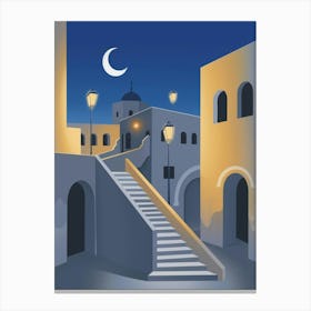 Greece At Night Canvas Print