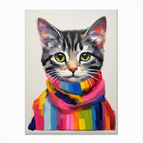 Baby Animal Wearing Sweater Cat 4 Canvas Print